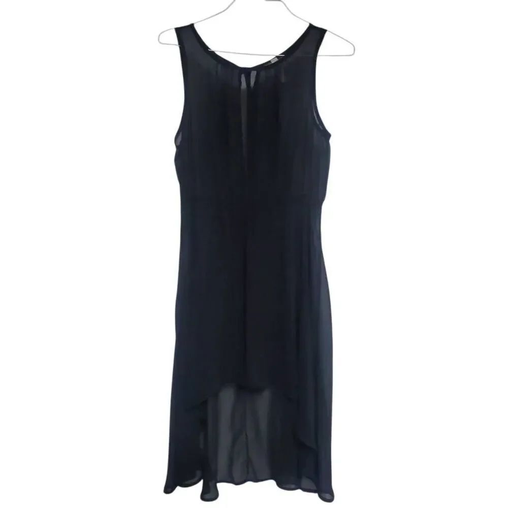 Triple Cherry Sheer Black High Low Dress